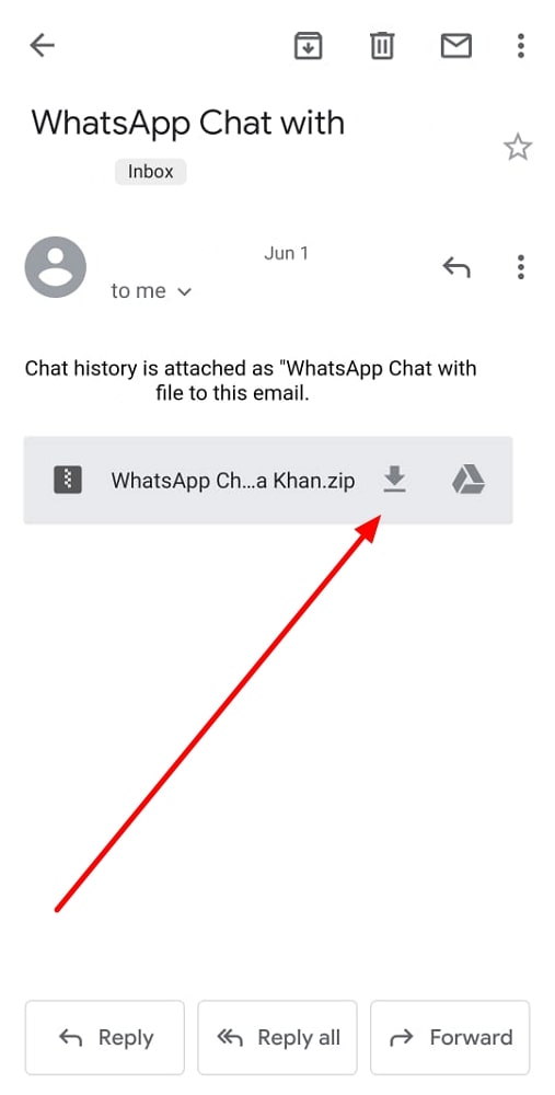 download exported chat from android