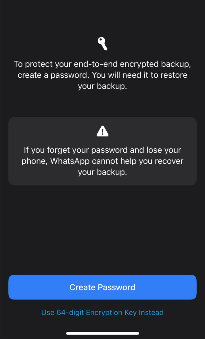 como proteger backup criptografado do whatsapp no ​​​​iphone