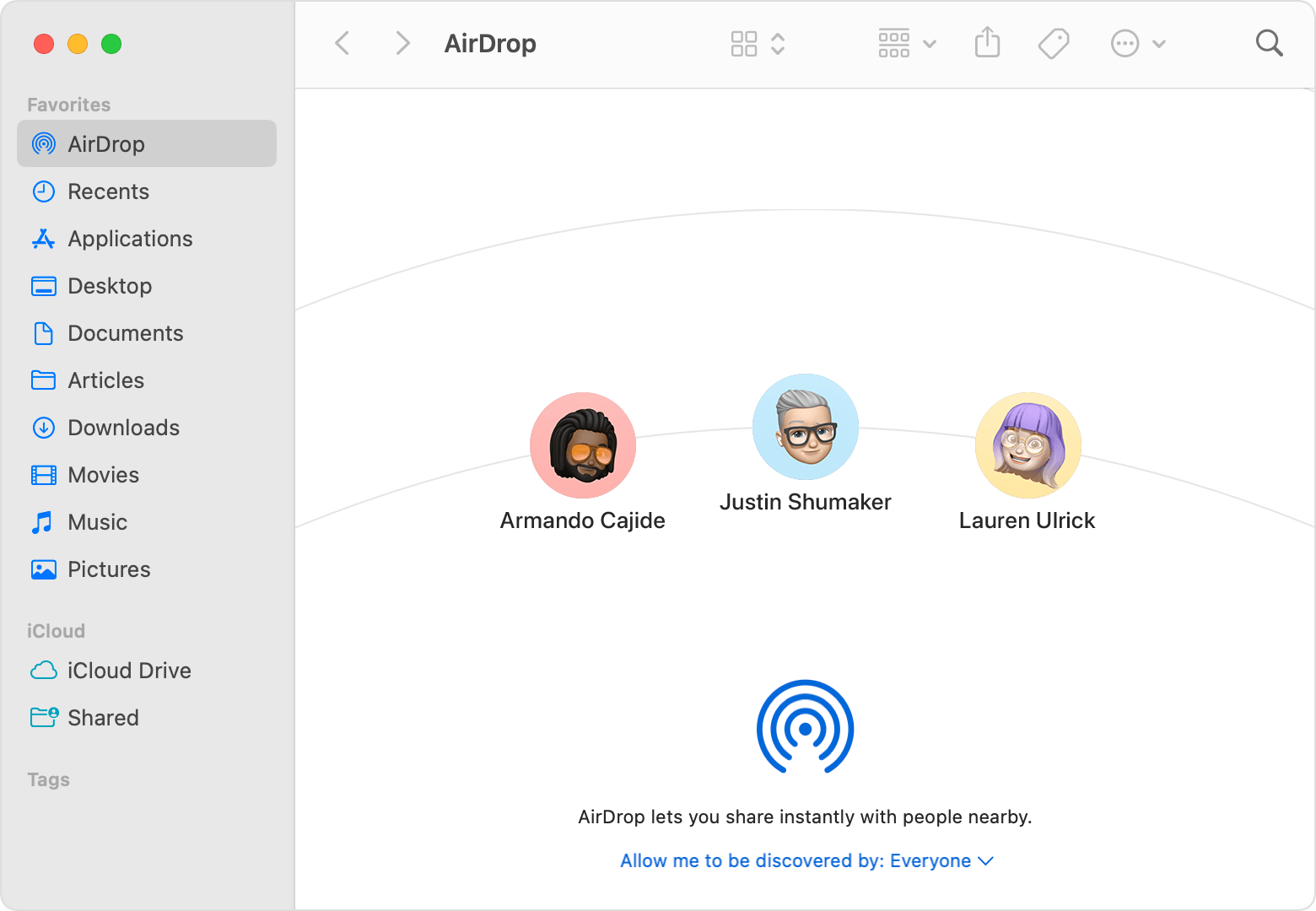 receive photos on Mac using Airdrop 
