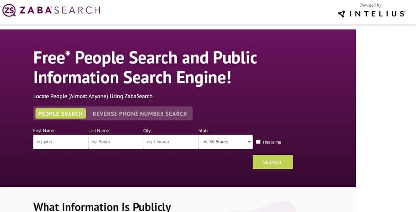 use people finder tool zabasearch