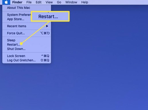 how to restart a macbook computer