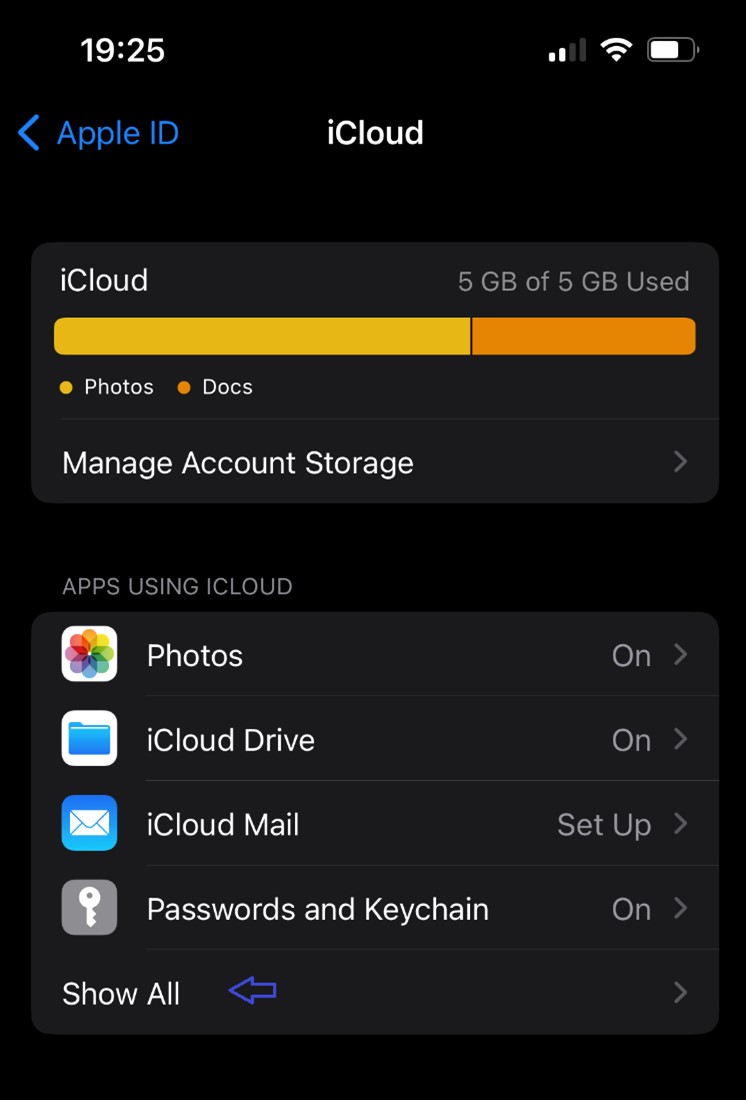 go to icloud settings on iphone to fix icloud backup taking forever