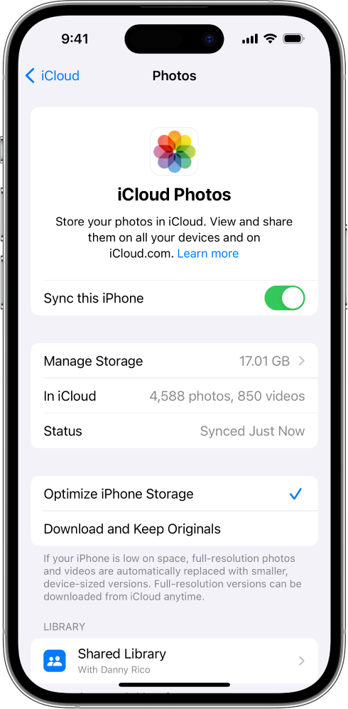 enable icloud photos 