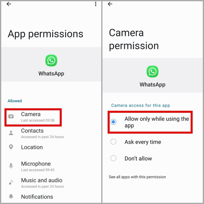 app permissions android