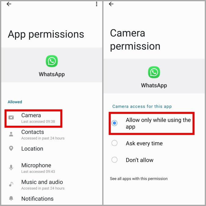 permissions d'application android