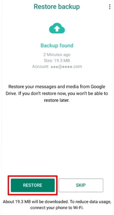 press restore button android