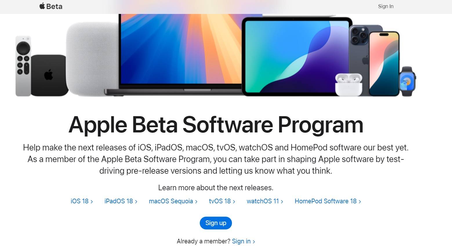 programa beta de ios 18