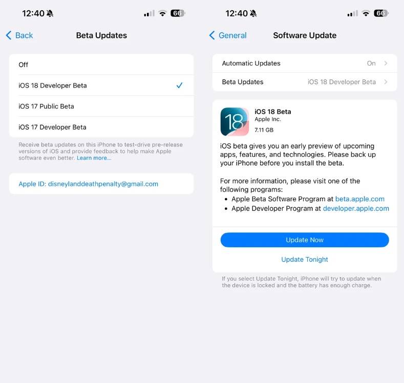 cómo instalar ios 18 beta