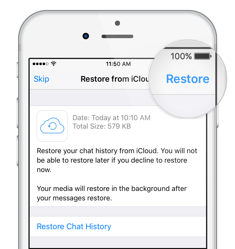 restore whatsapp call history icloud iphone 