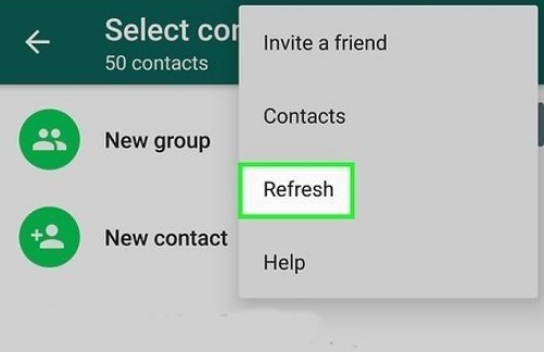 refresh whatsapp to sync contacts