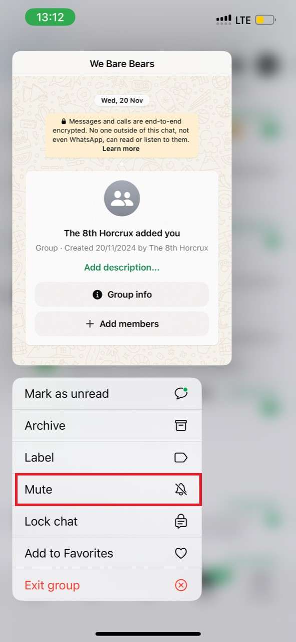 mute a group on whatsapp 