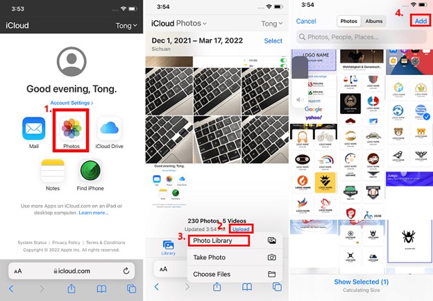 move select photos to icloud