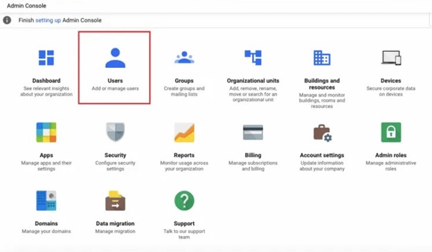 tap users on google admin console to recover a deleted document