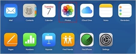 fotos app en la web de icloud 