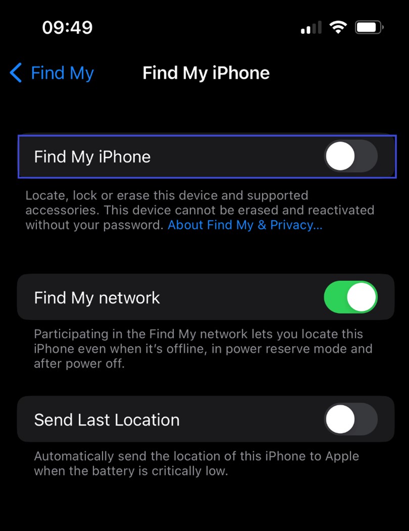 how to disable find my on your iphone