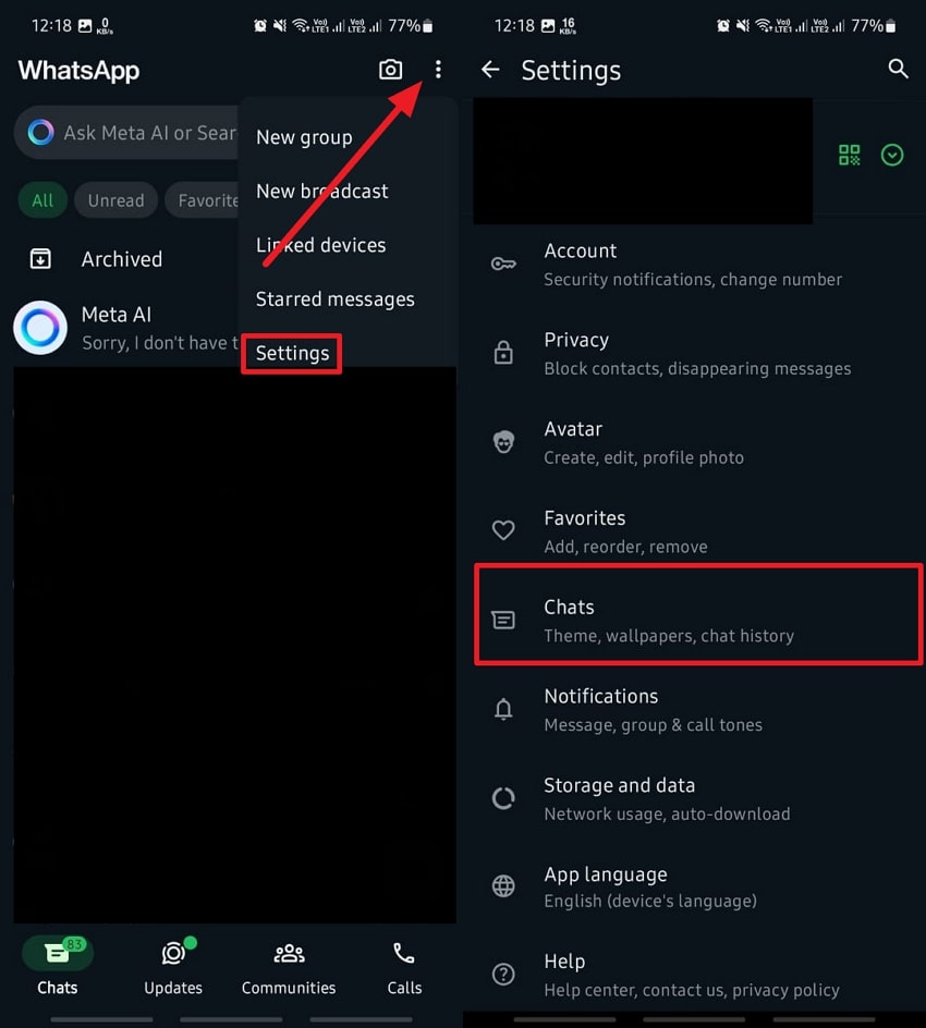 access chat settings 