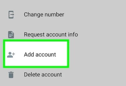 add an account on which to back up your whatsapp data