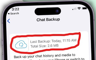 check if you have an existing whatsapp backup