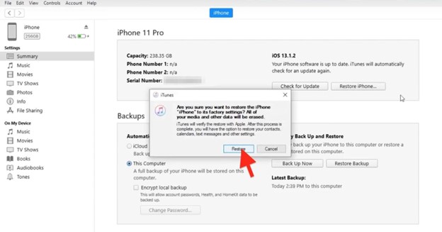 restore an itunes backup and recover deleted messages on whatsapp