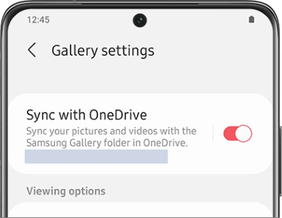 enable sync with onedrive