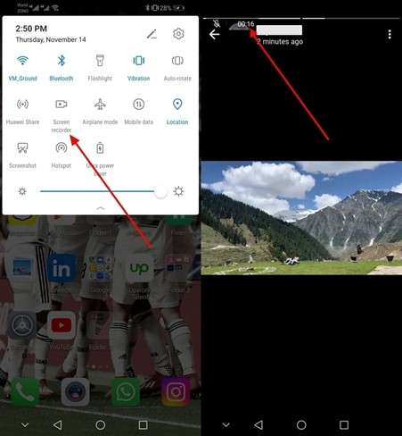 begin screen recording on android  