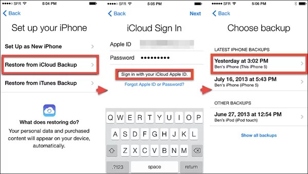 restore your latest icloud backup to recover deleted whatsapp business messages