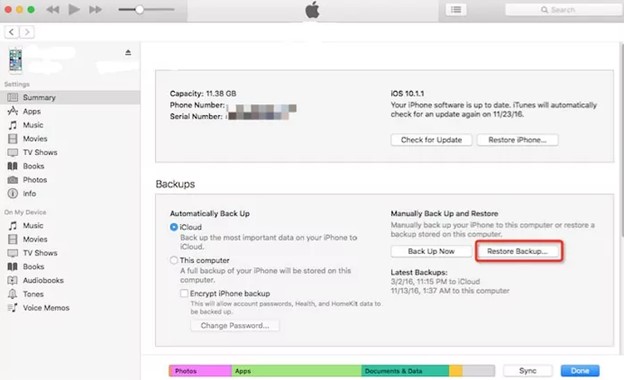 restore deleted whatsapp business messages from itunes