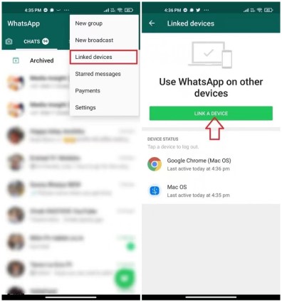 collega un dispositivo per leggere altri messaggi whatsapp sul telefono