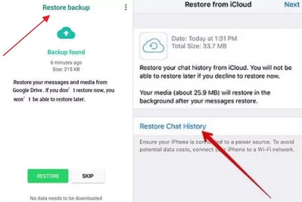 restaurer la sauvegarde whatsapp google drive des autres sur votre téléphone et lire les messages