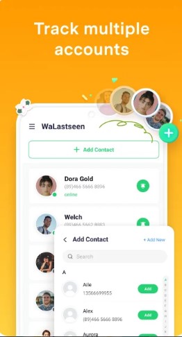 open walastseen and tap the add contact button