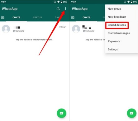 Nombra un dispositivo de destino en tu teléfono android para rastrear a alguien en whatsapp