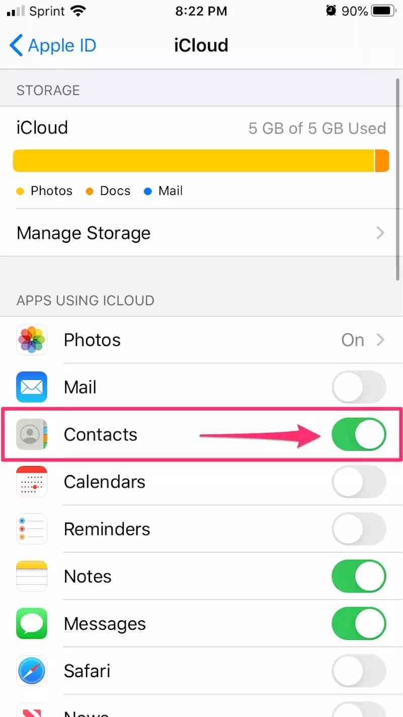 toggling contacts