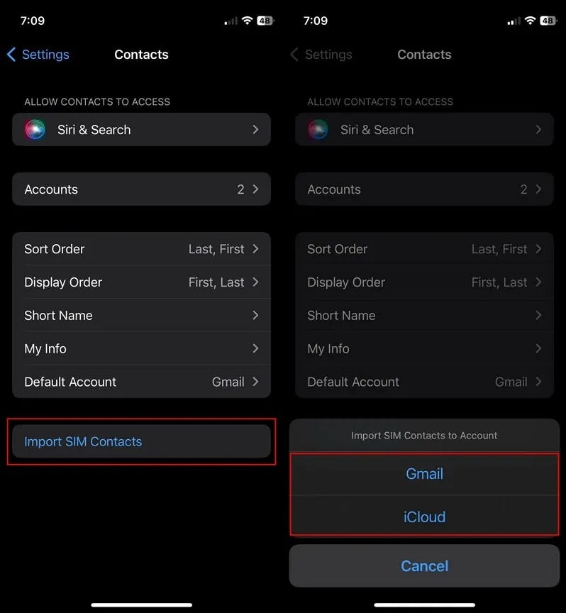 import sim contacts to account 