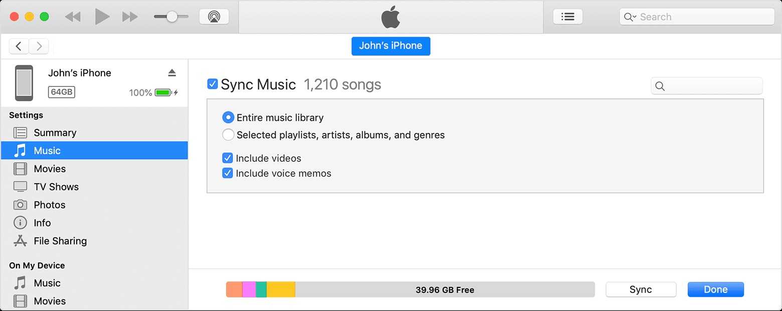 sync button in itunes