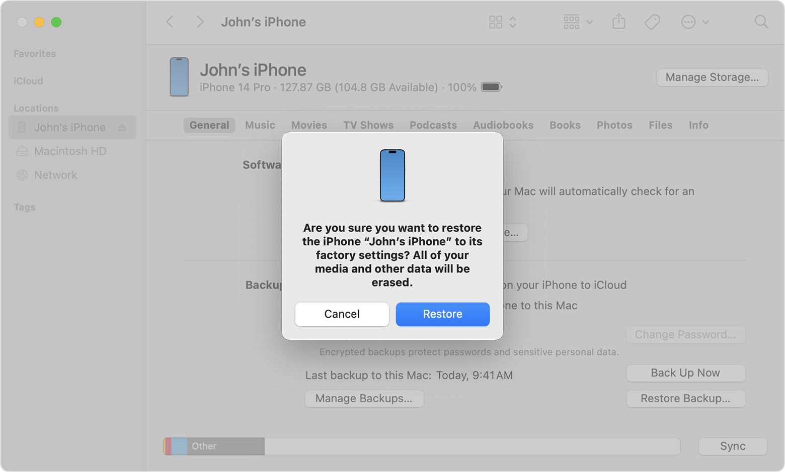 restore from itunes to transfer from iphone to iphone without icloud