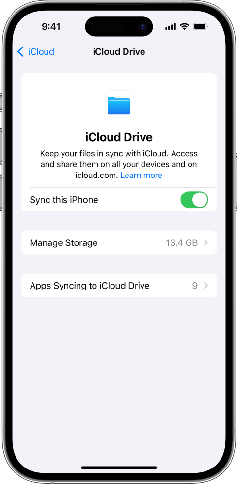 enable icloud drive iphone 