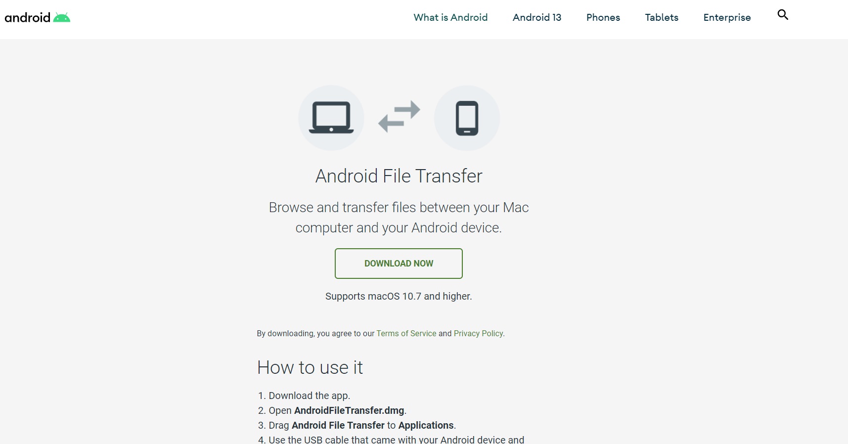 trasferire file android 