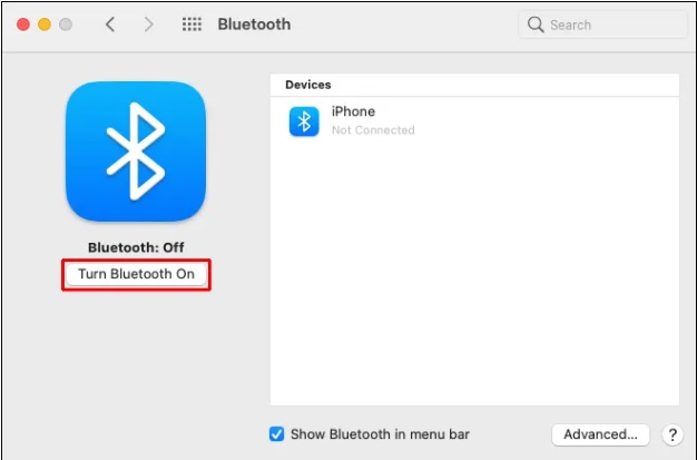 enable bluetooth on mac 