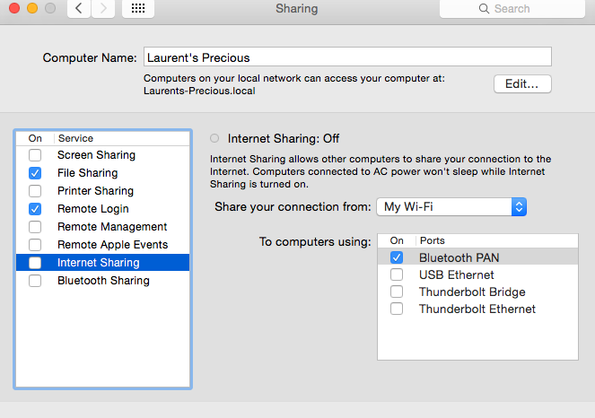 ativar o compartilhamento de bluetooth no mac