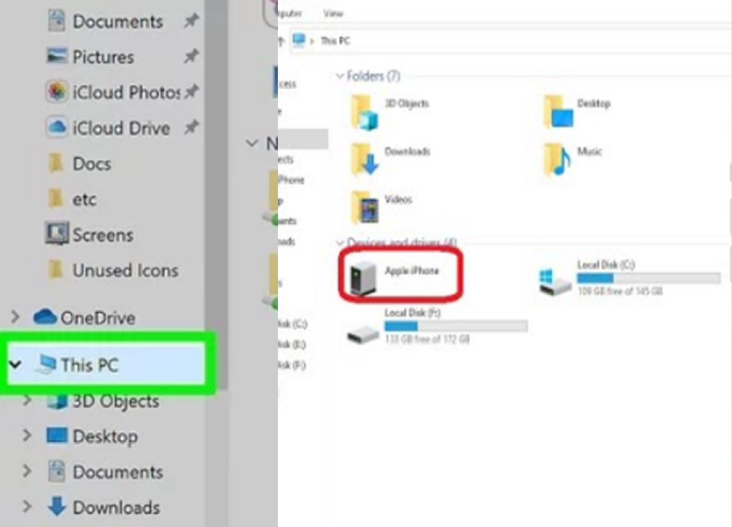 access your iphone storage on your computer file explorer