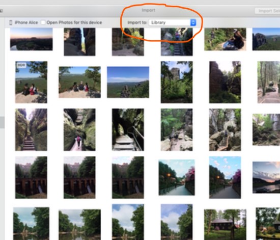 choose to import your iphone photos to an external hard drive