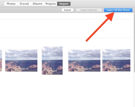 choose to import all iphone photos to your external hard drive 