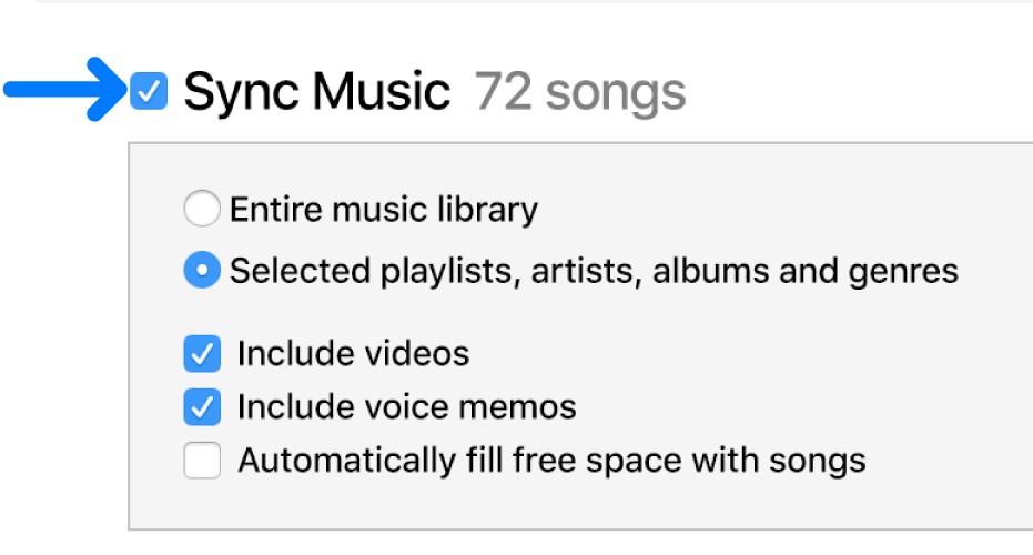 how to export music from mac to iphone - checking the box next to sync music