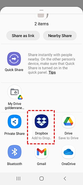 add notes to dropbox to transfer them to your other android
