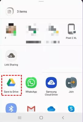 share samsung notes via google drive