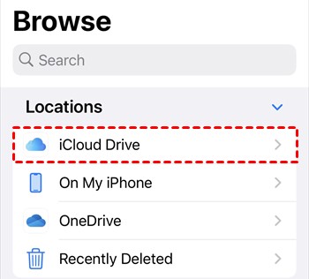 browse your iphone to access the uploaded pdf file