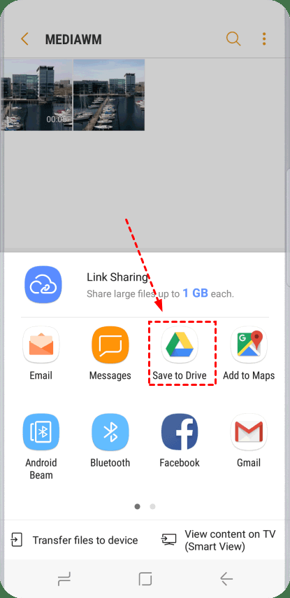 aplicación google drive en samsung