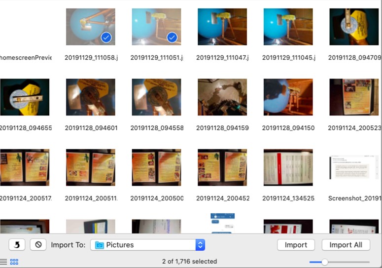 importer les photos de l'ipad sur mac via la capture d'image 