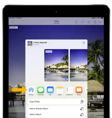 como enviar fotos do ipad para o mac via airdrop