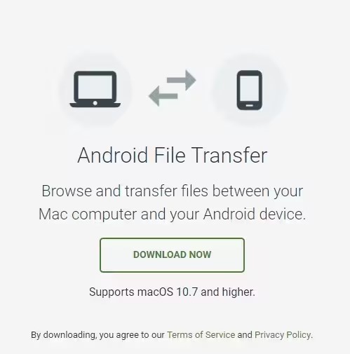 baixe e instale o aplicativo android file transfer para mac